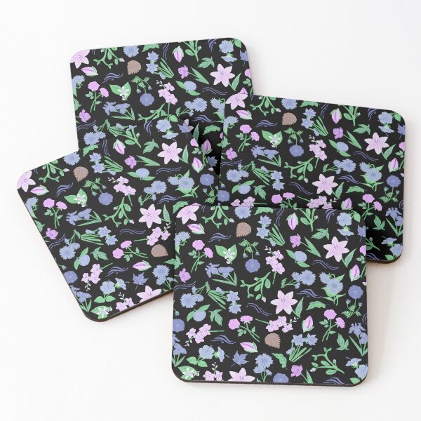 Item preview, Spring is around the corner (black, purple, blue) designed and sold by Dorina Larsdotter.