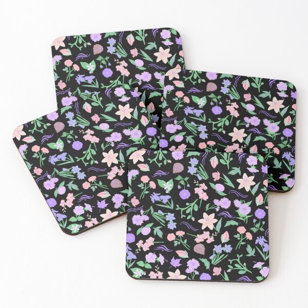 Item preview, Spring is around the corner (black, pink, purple) designed and sold by Dorina Larsdotter.