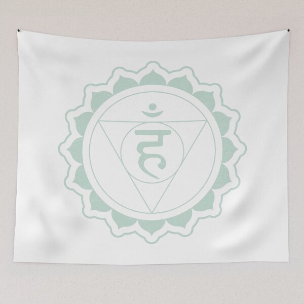 Item preview, Throat Chakra Mandala - Snow + Mint designed and sold by Irene Estelle.