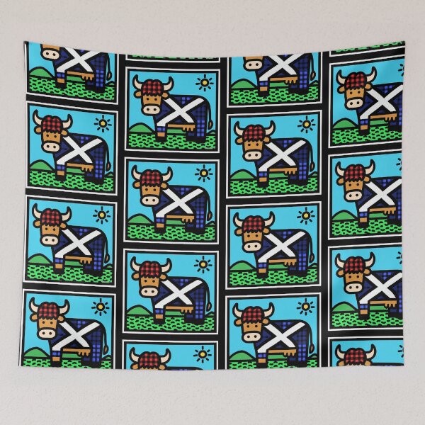 Item preview, Blue Scottish Hairy Coo - Pop Art designed and sold by PickledjoArt.