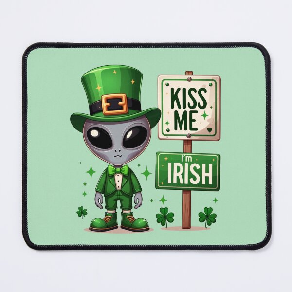 Item preview, Interstellar Irish: St. Patrick's Day Alien designed and sold by Hibiskusmond.