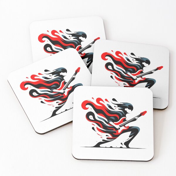 Item preview, Fiery Riffs - Electric Guitarist in Flames designed and sold by SADStyleDesigns.