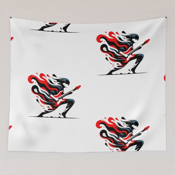 Item preview, Fiery Riffs - Electric Guitarist in Flames designed and sold by SADStyleDesigns.