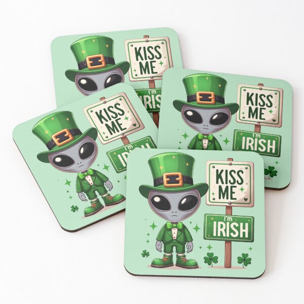 Item preview, Interstellar Irish: St. Patrick's Day Alien designed and sold by Hibiskusmond.