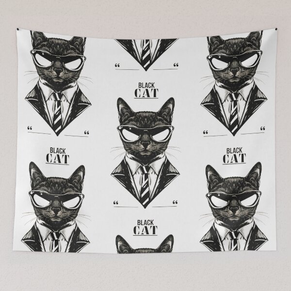 Item preview, Black Cat Bodyguard Crazy Vintage Funny Cat Owner designed and sold by ratchawoot.