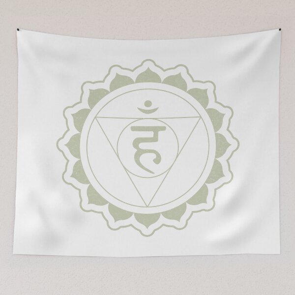 Item preview, Throat Chakra Mandala - Snow + Tea designed and sold by Irene Estelle.