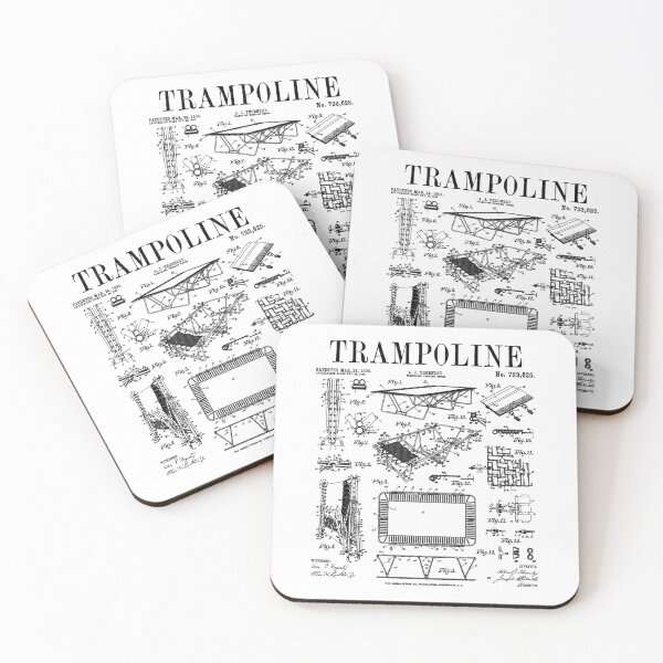 Item preview, Trampoline Gymnastic Trampolinist Funny Vintage Patent Print designed and sold by GrandeDuc.