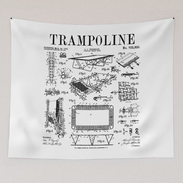 Item preview, Trampoline Gymnastic Trampolinist Funny Vintage Patent Print designed and sold by GrandeDuc.