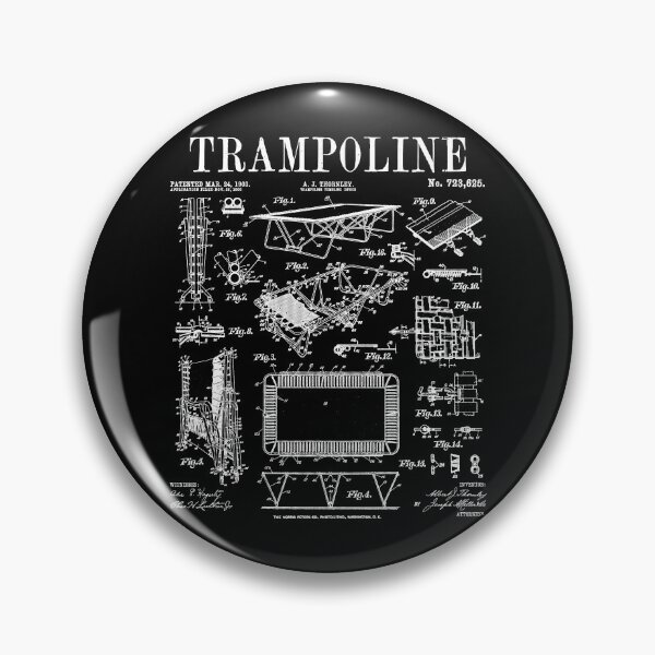 Item preview, Trampoline Gymnastic Trampolinist Funny Vintage Patent Print designed and sold by GrandeDuc.
