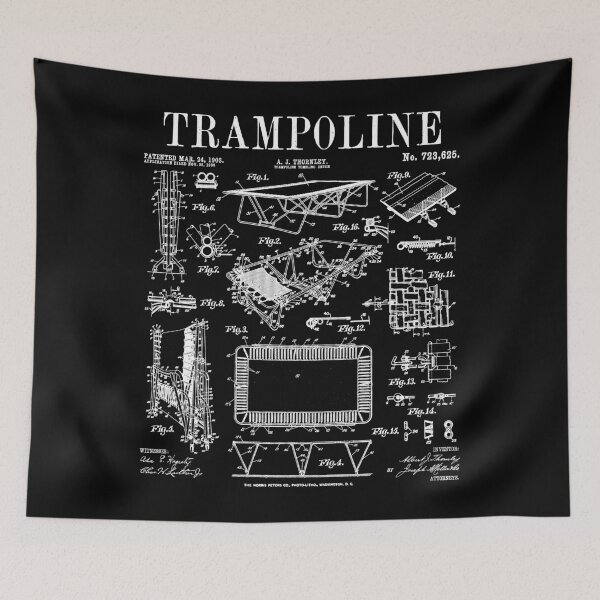 Item preview, Trampoline Gymnastic Trampolinist Funny Vintage Patent Print designed and sold by GrandeDuc.