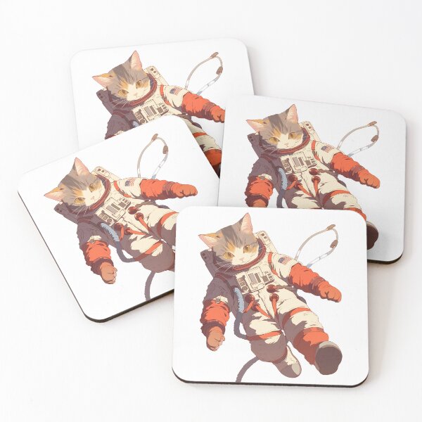 Item preview, Cartoon Cat in Astronaut Suit Floating designed and sold by kitidach-create.