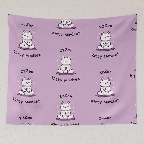 Item preview, Kawaii Cute Yoga Meditating Cat designed and sold by AdaMazingDesign.