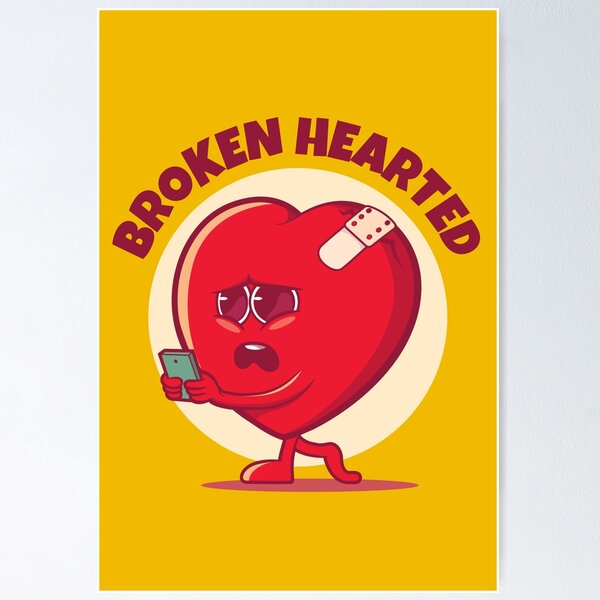 Item preview, Broken hearted broken heart (on light colors) designed and sold by messy-nessie.