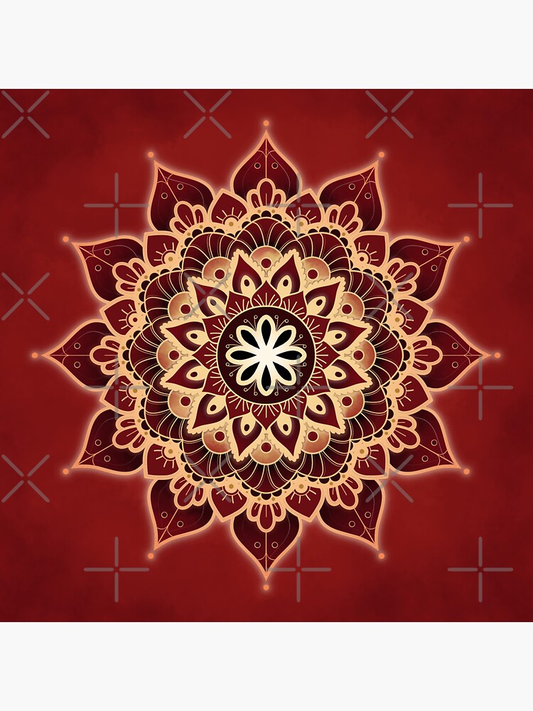 Aperçu 3 sur 3. Sticker avec l'œuvre Mandala du Chakra Racine (série) créée et vendue par AudreyJanvier.