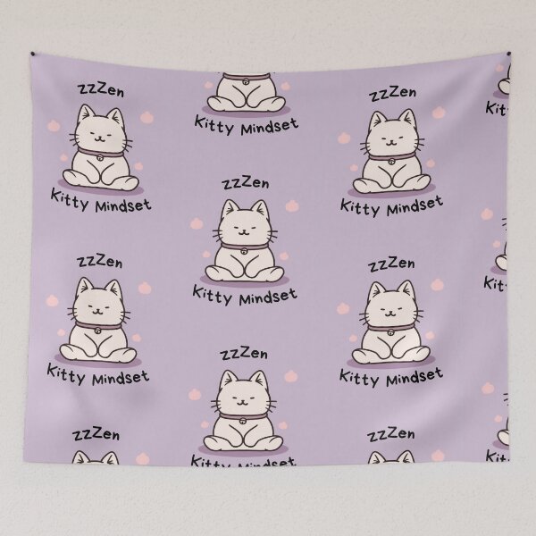 Item preview, Kawaii Cute Yoga Meditating Cat designed and sold by AdaMazingDesign.