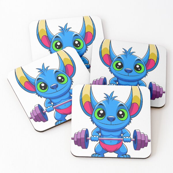 Item preview, a muscular cartoon stitch lifting a heavy barbell designed and sold by Arextr.