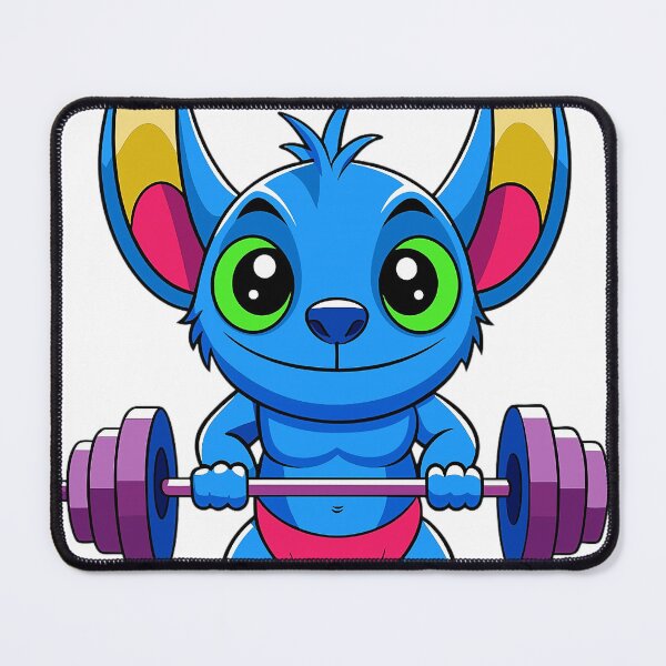 Item preview, a muscular cartoon stitch lifting a heavy barbell designed and sold by Arextr.