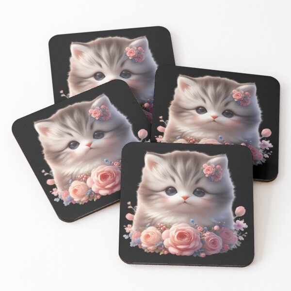 Item preview, Chubby Kitten with Flowers designed and sold by Totally4Ryo.