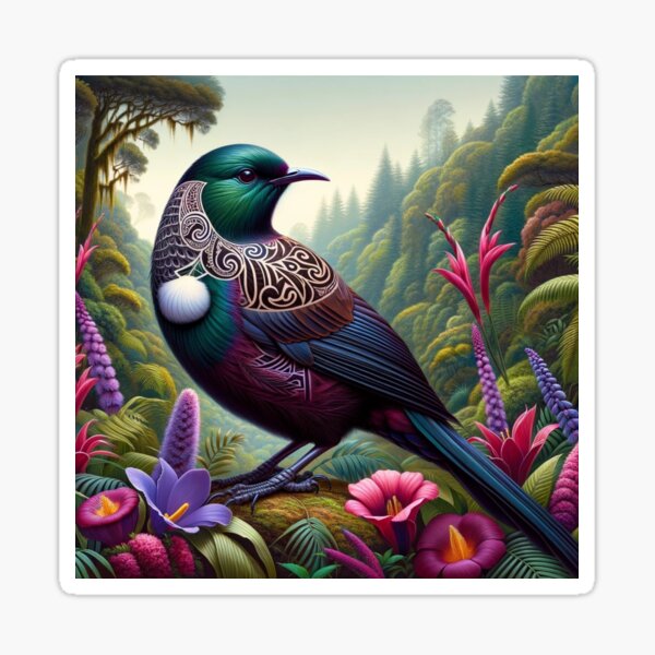 Item preview, "Enchanted Tui in Blossom Paradise" designed and sold by KapaiDesign.