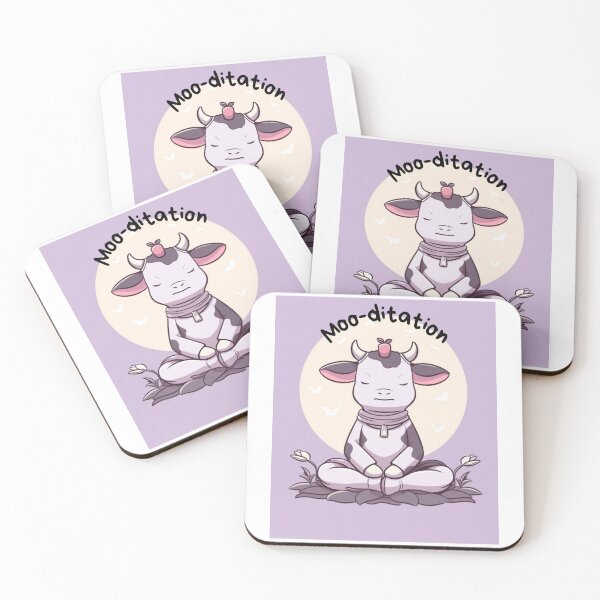 Item preview, Kawaii Cute Yoga Meditating Cow designed and sold by AdaMazingDesign.