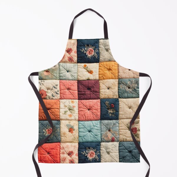 Aperçu de l'œuvre Modèle de courtepointe patchwork géométrique vintage en détresse créée et vendue par SecretDicer.