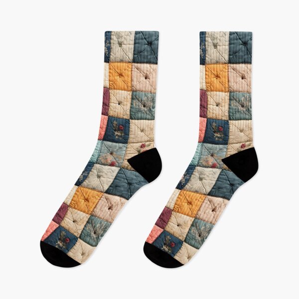 Item preview, Vintage Geometric Distressed Patchwork Quilt Pattern designed and sold by SecretDicer.