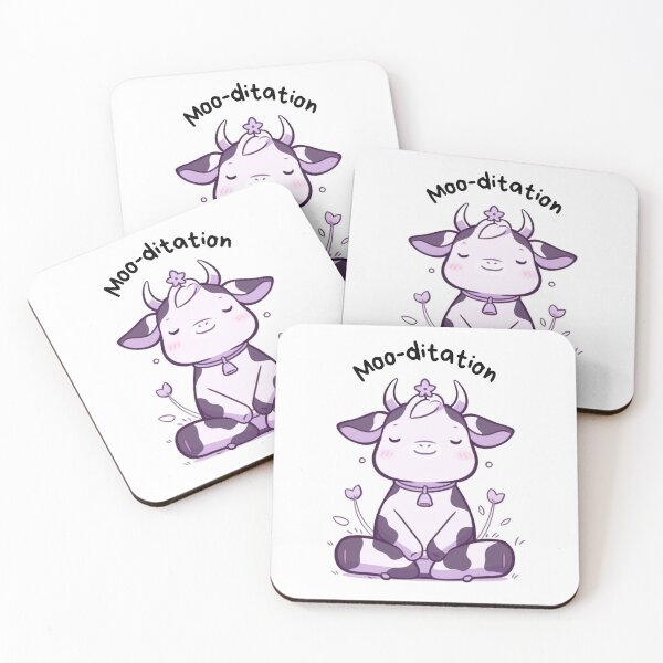 Item preview, Kawaii Cute Yoga Meditating Cow designed and sold by AdaMazingDesign.