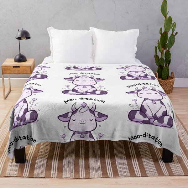 Item preview, Kawaii Cute Yoga Meditating Cow designed and sold by AdaMazingDesign.