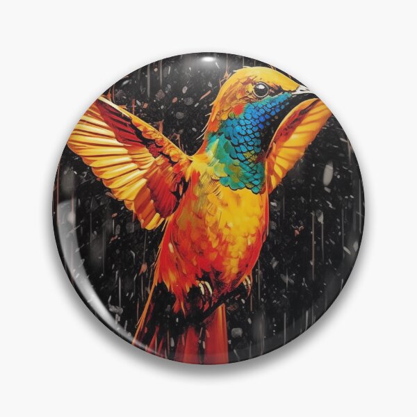Item preview, Colorful painting of hummingbirds in the rain designed and sold by Rockwpapart.
