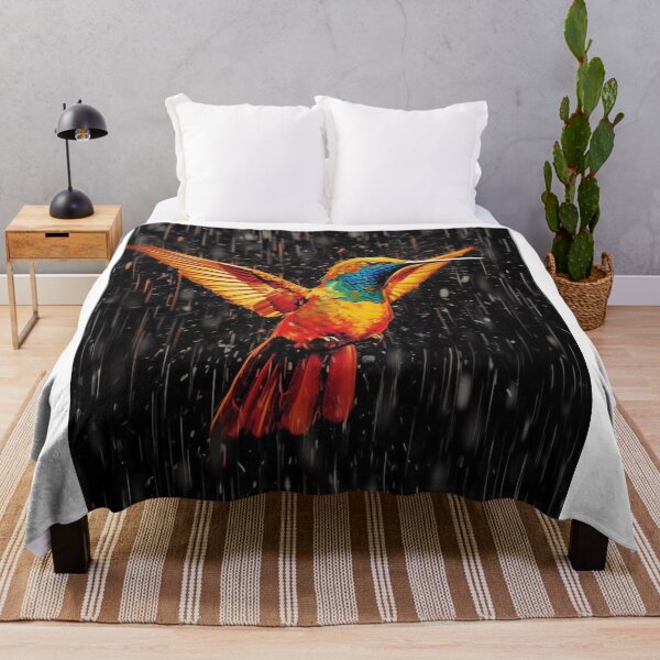 Item preview, Colorful painting of hummingbirds in the rain designed and sold by Rockwpapart.