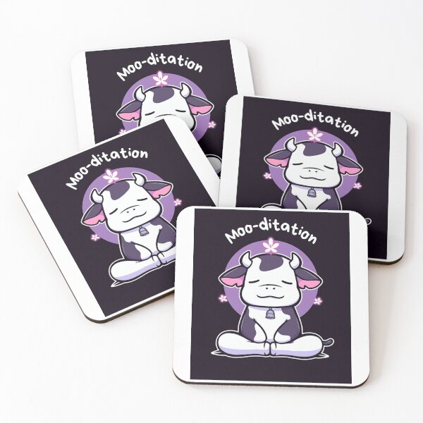 Item preview, Kawaii Cute Yoga Meditating Cow designed and sold by AdaMazingDesign.