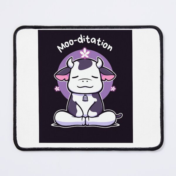 Item preview, Kawaii Cute Yoga Meditating Cow designed and sold by AdaMazingDesign.