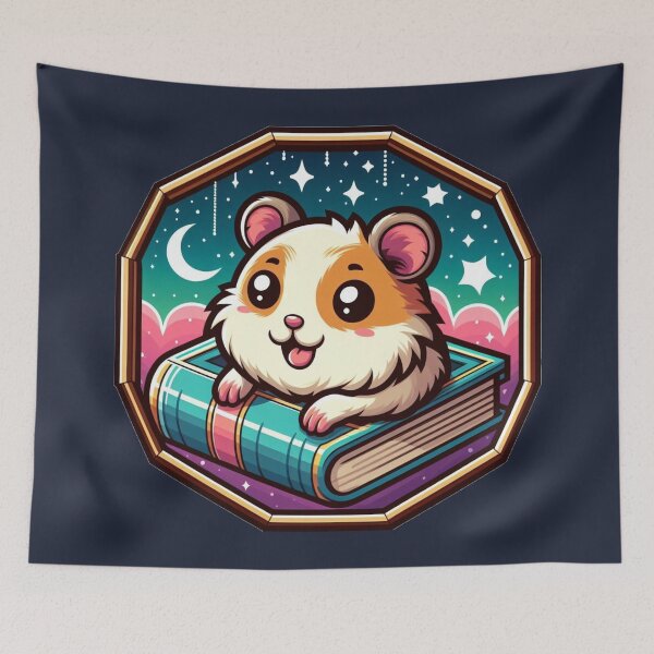 Item preview, Happy Hammy Awesome Hamster Cartoon Illustration Drawing designed and sold by CoffeeIsATrip.
