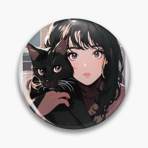 Item preview, Girl and her cat designed and sold by illustrationMat.