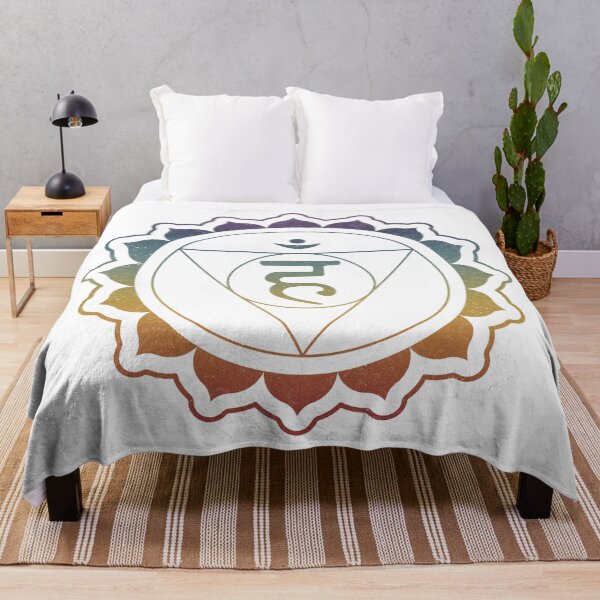 Item preview, Throat Chakra Mandala - Snow + Rainbow Sunset designed and sold by Irene Estelle.
