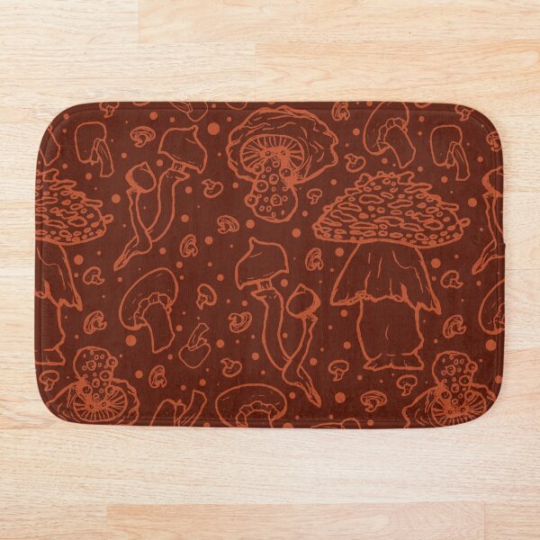 Item preview, Mushroom Pattern Retro 70s Color Orange Groovy Funky Repeating Nature Hippie Hippy Boho 1970s 60s Witchy Vintage designed and sold by SugaredTea.