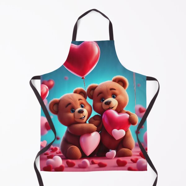 Item preview, Teddy celebrating Valentines day, randome floating love hearts designed and sold by Colin Bentham.