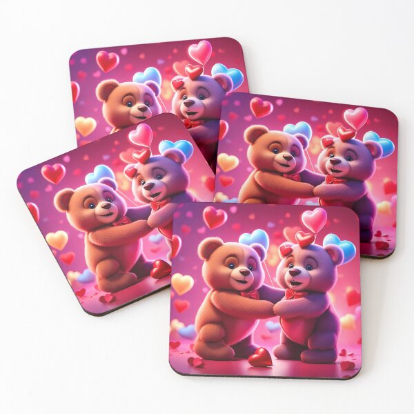Item preview, Teddy  celebrating Valentines day, randome floating love hearts designed and sold by Colin Bentham.