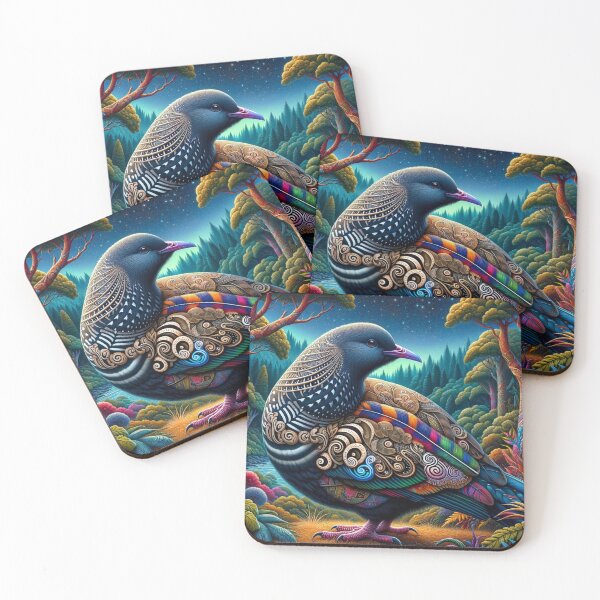 Item preview, "Starry Night Sentinel - The Kererū’s Vigil" designed and sold by KapaiDesign.