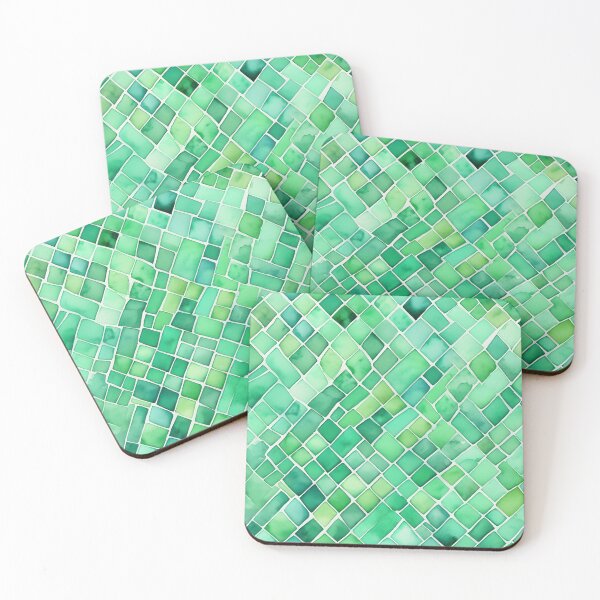 Item preview, Green tiles pattern designed and sold by Naturitude.