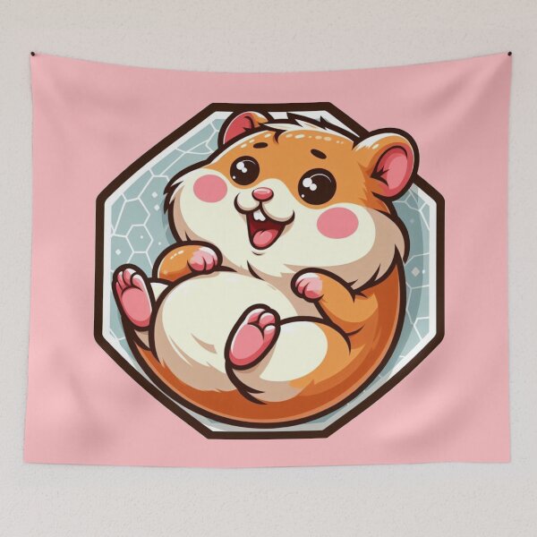 Item preview, Happy Hamster Tickle My Tummy Cartoon Illustration Drawing designed and sold by CoffeeIsATrip.