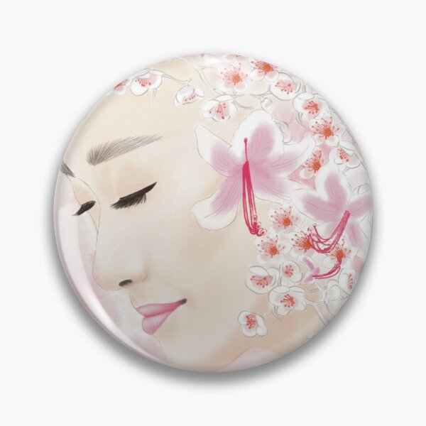 Item preview, Ashanti- Asian Woman, Red Pink Flowers (portrait), Digital Watercolour  designed and sold by written4r7.