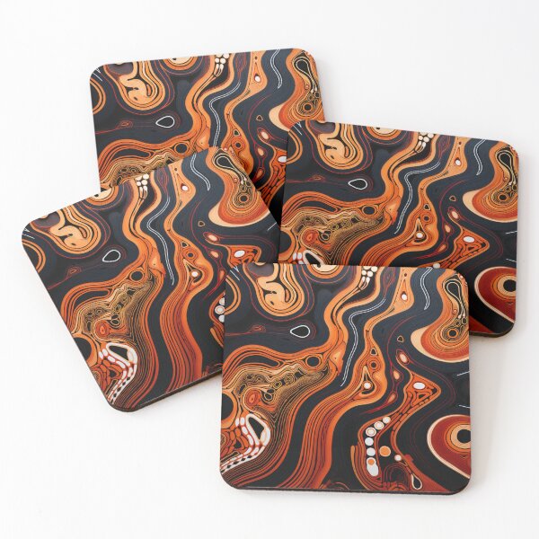 Item preview, Aboriginal Inspired Dot Art - Lava Pathways designed and sold by GrinGalore.
