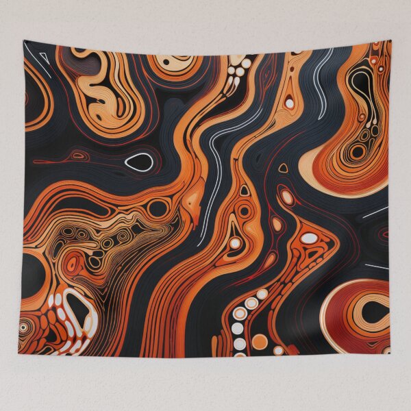 Item preview, Aboriginal Inspired Dot Art - Lava Pathways designed and sold by GrinGalore.