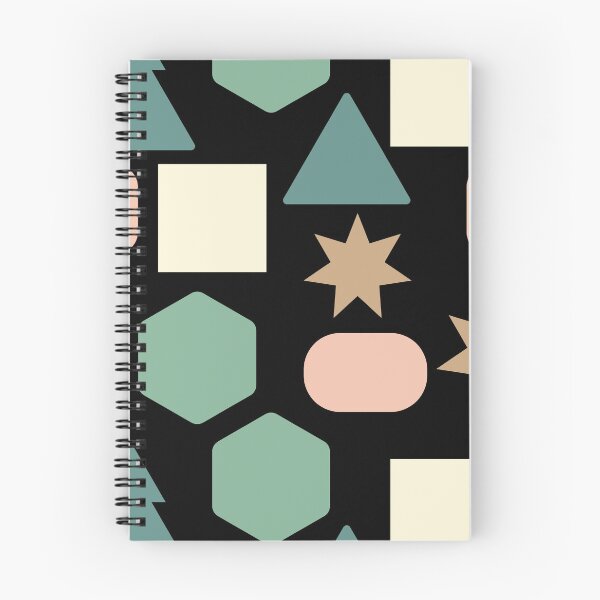 Item preview, geometric shapes on black pattern designed and sold by TaarsDesigns.