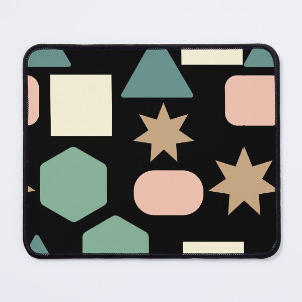 Item preview, geometric shapes on black pattern designed and sold by TaarsDesigns.