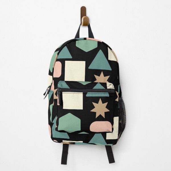 Item preview, geometric shapes on black pattern designed and sold by TaarsDesigns.