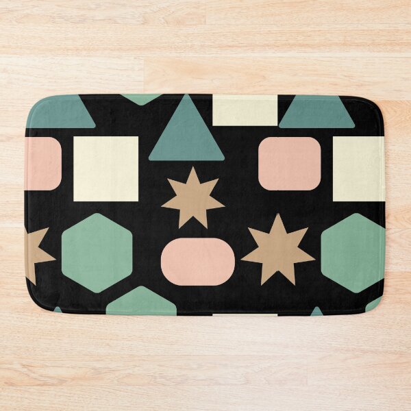 Item preview, geometric shapes on black pattern designed and sold by TaarsDesigns.