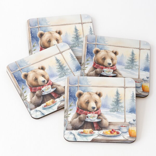 Item preview, Watercolor bear cozy illustration designed and sold by Te Amo.