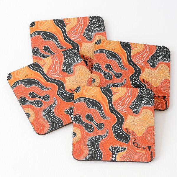 Item preview, Aboriginal Inspired Dot Art - Lava Paths designed and sold by GrinGalore.
